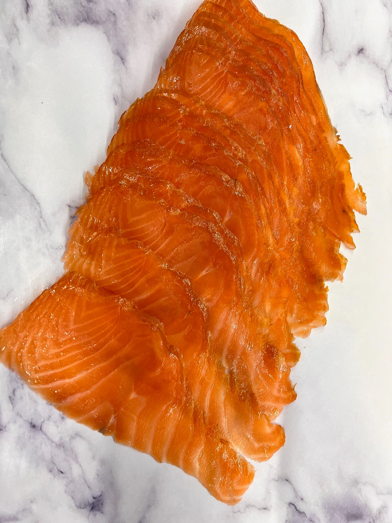 Cold smoke salmon lox sliced